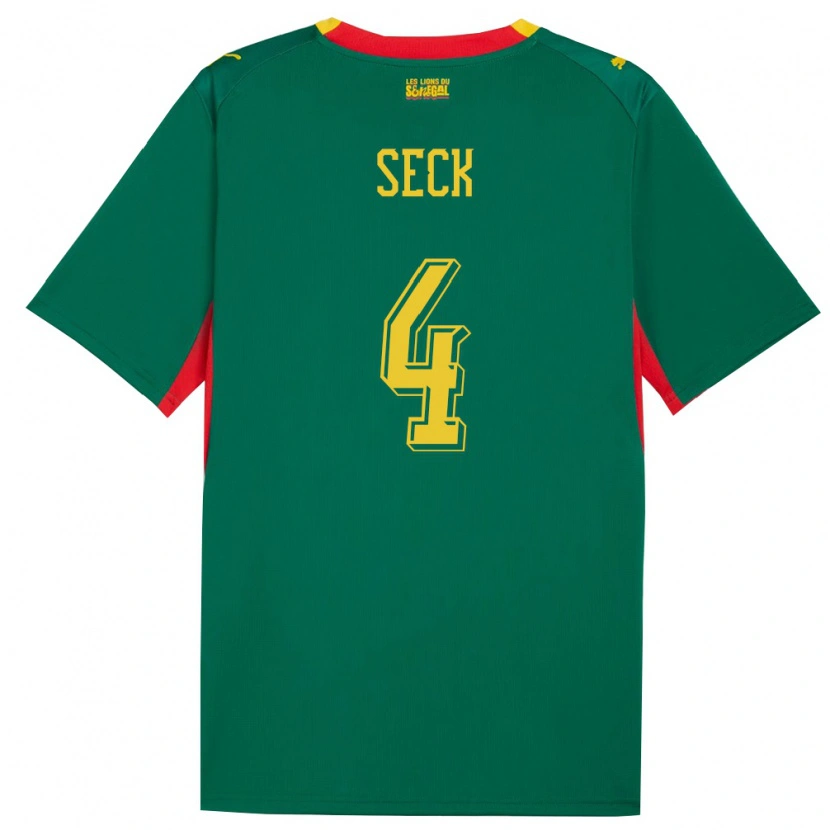 Danxen Men Senegal Abdoulaye Seck #4 Green Yellow Red Away Jersey 26-28 T-Shirt
