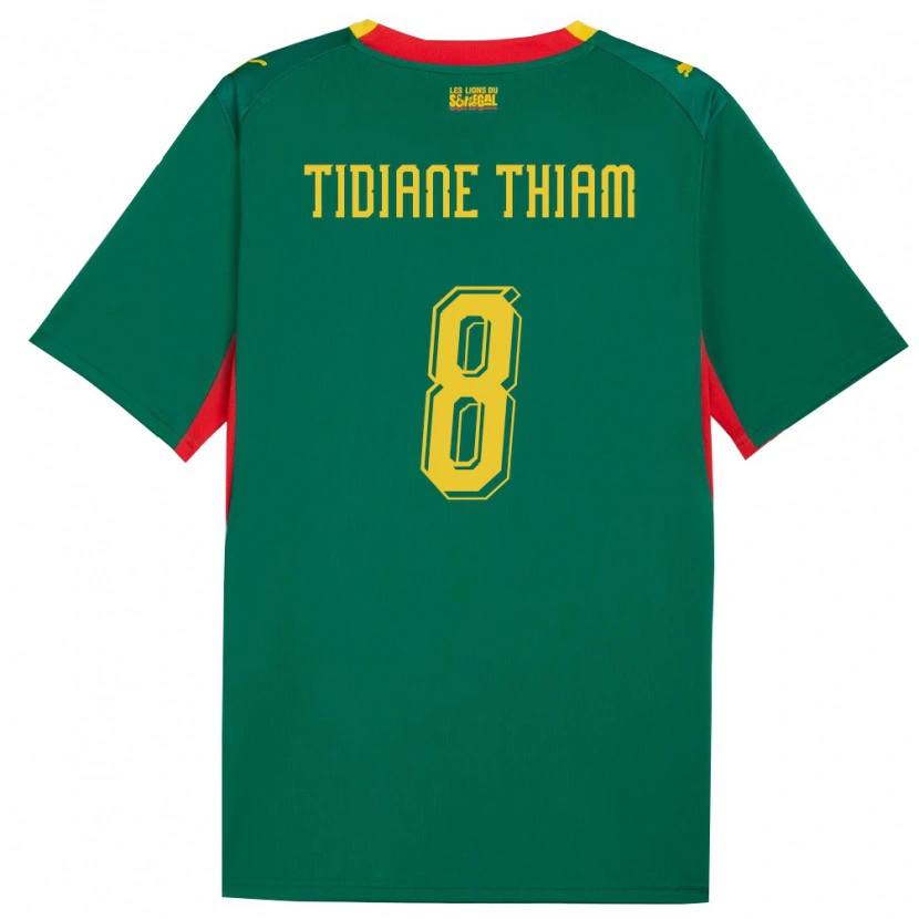 Danxen Men Senegal Cheikh Tidiane Thiam #8 Green Yellow Red Away Jersey 26-28 T-Shirt