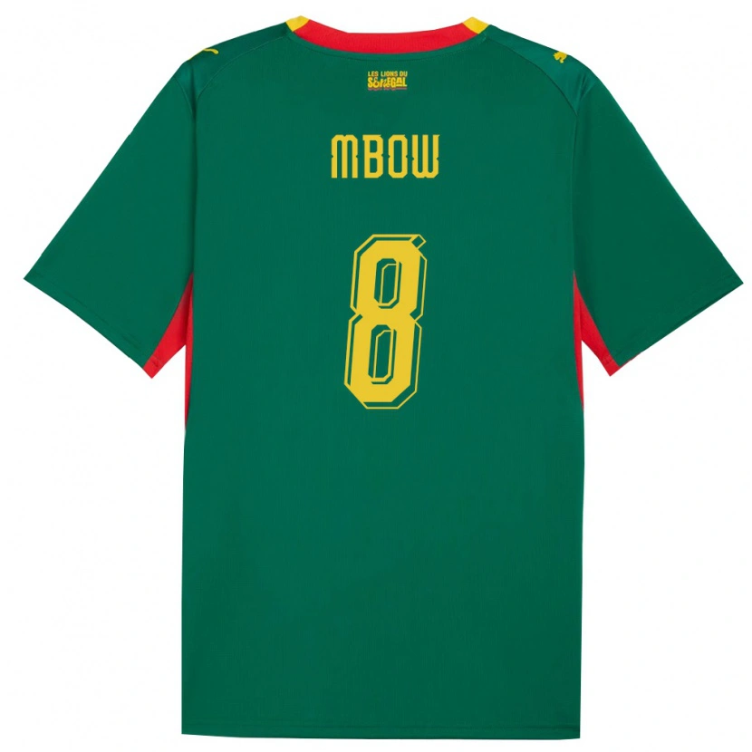 Danxen Men Senegal Mamadou Mbow #8 Green Yellow Red Away Jersey 26-28 T-Shirt