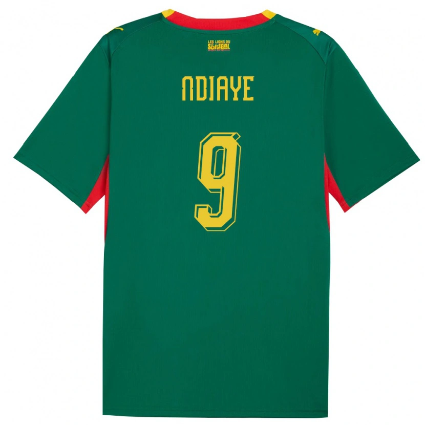 Danxen Men Senegal Nguenar Ndiaye #9 Green Yellow Red Away Jersey 26-28 T-Shirt