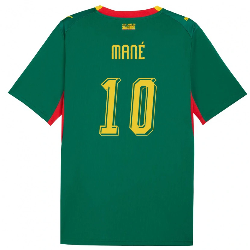 Danxen Men Senegal Sadio Mané #10 Green Yellow Red Away Jersey 26-28 T-Shirt