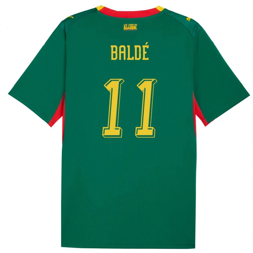Danxen Men Senegal Haby Balde #11 Green Yellow Red Away Jersey 26-28 T-Shirt