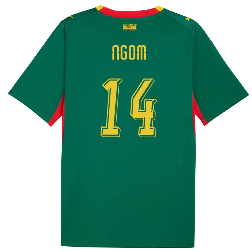 Danxen Men Senegal Libasse Ngom #14 Green Yellow Red Away Jersey 26-28 T-Shirt