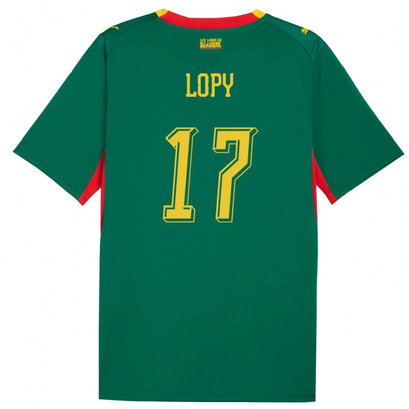 Danxen Men Senegal Dion Lopy #17 Green Yellow Red Away Jersey 26-28 T-Shirt
