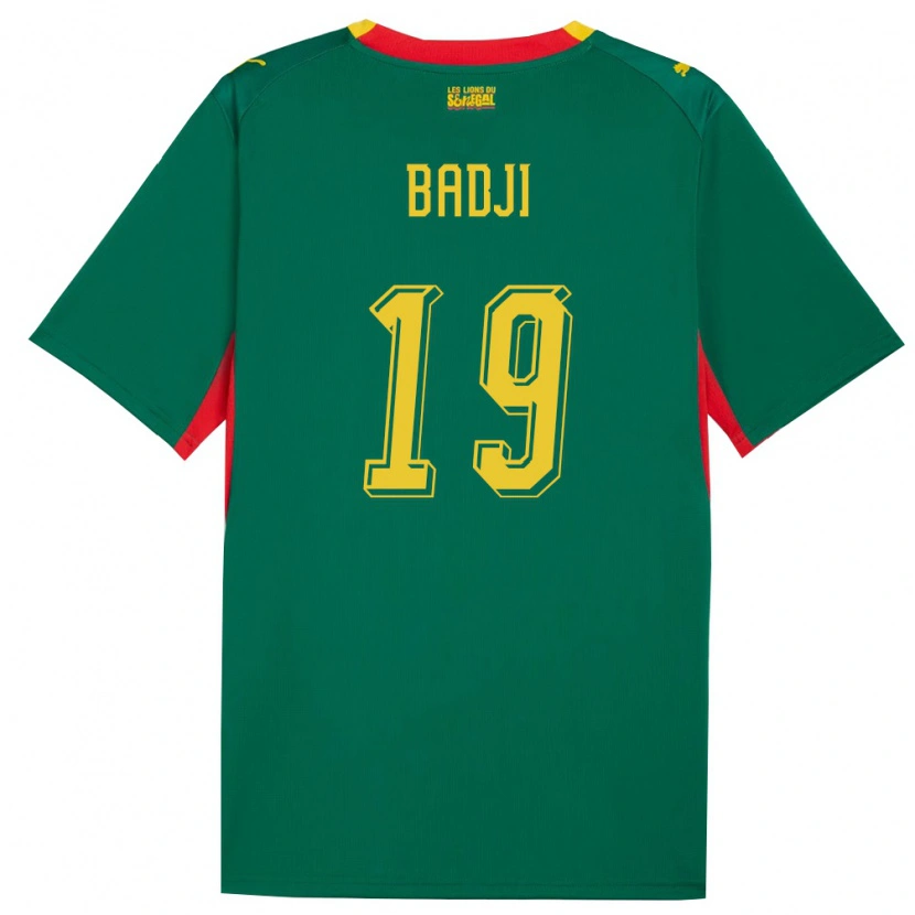 Danxen Men Senegal Youssouph Badji #19 Green Yellow Red Away Jersey 26-28 T-Shirt
