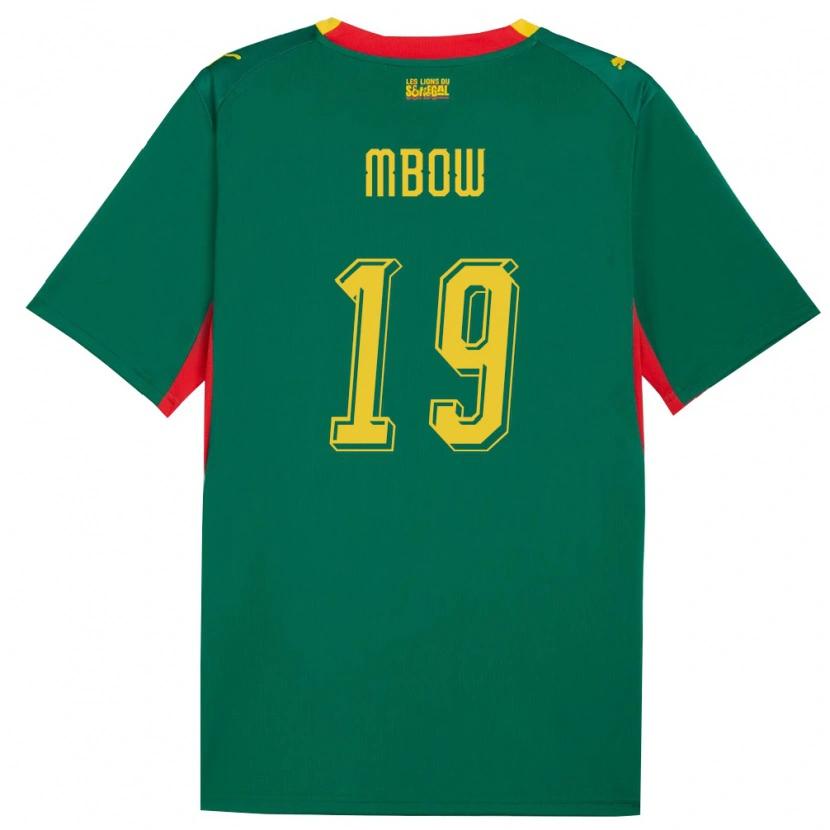 Danxen Men Senegal Mapenda Mbow #19 Green Yellow Red Away Jersey 26-28 T-Shirt