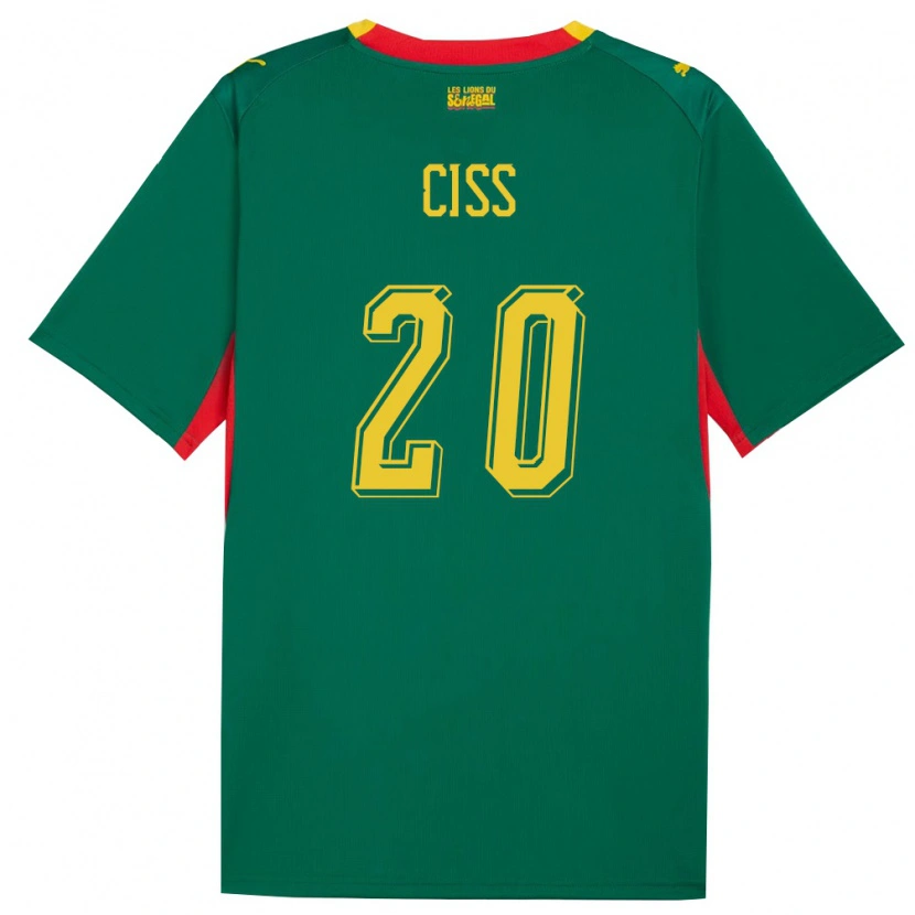 Danxen Men Senegal Amadou Ciss #20 Green Yellow Red Away Jersey 26-28 T-Shirt