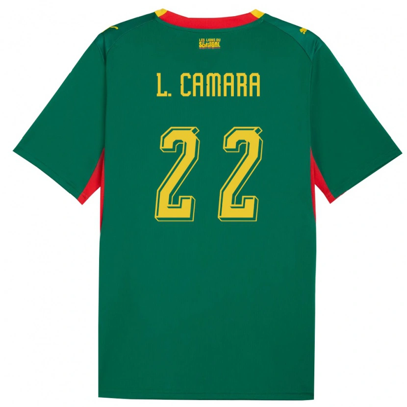 Danxen Men Senegal Mamadou Lamine Camara #22 Green Yellow Red Away Jersey 26-28 T-Shirt