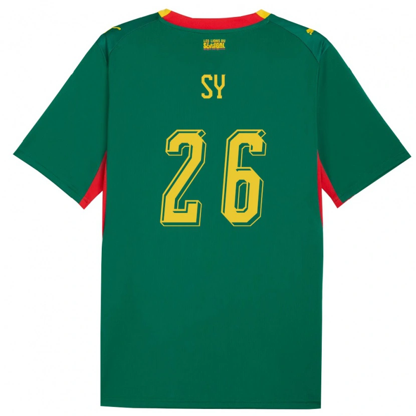 Danxen Men Senegal Astou Sy #26 Green Yellow Red Away Jersey 26-28 T-Shirt
