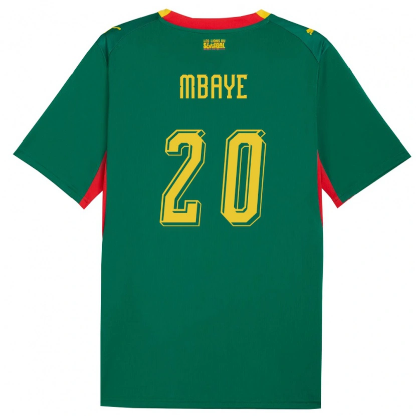 Danxen Men Senegal Ibrahim Mbaye #20 Green Yellow Red Away Jersey 26-28 T-Shirt