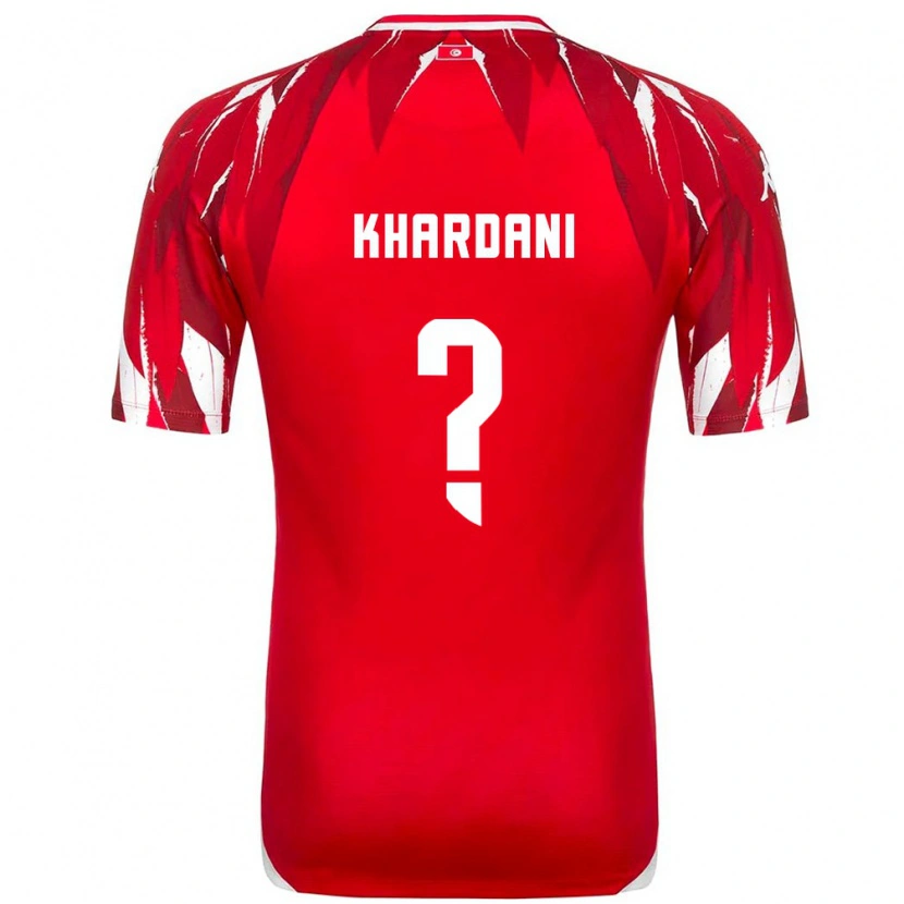 Danxen Men Tunisia Anas Khardani #0 Red White Away Jersey 26-28 T-Shirt