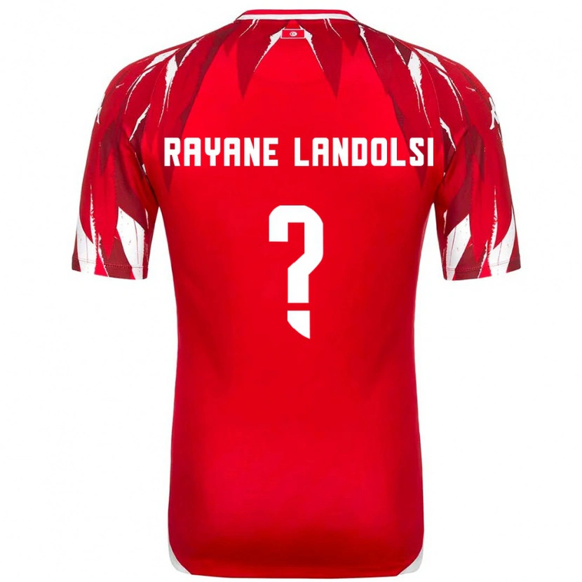 Danxen Men Tunisia Mohamed Rayane Landolsi #0 Red White Away Jersey 26-28 T-Shirt