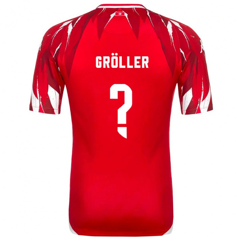 Danxen Men Tunisia Amin-Elias Gröller #0 Red White Away Jersey 26-28 T-Shirt