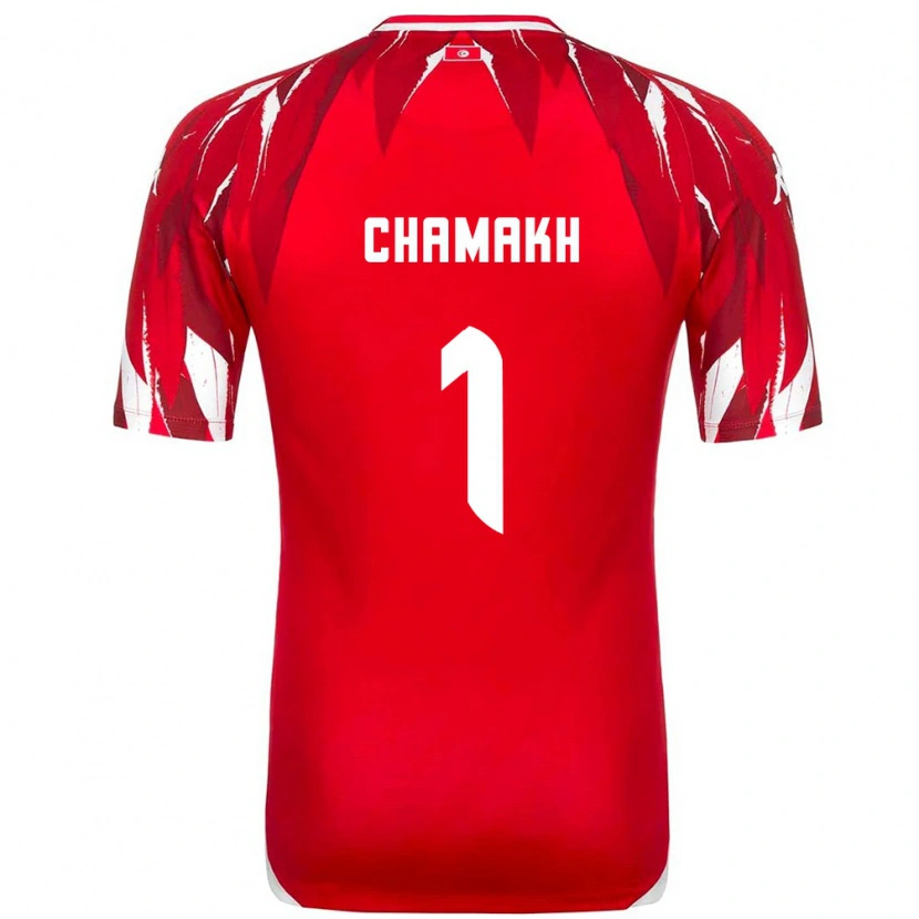 Danxen Men Tunisia Abdelmouhib Chamakh #1 Red White Away Jersey 26-28 T-Shirt
