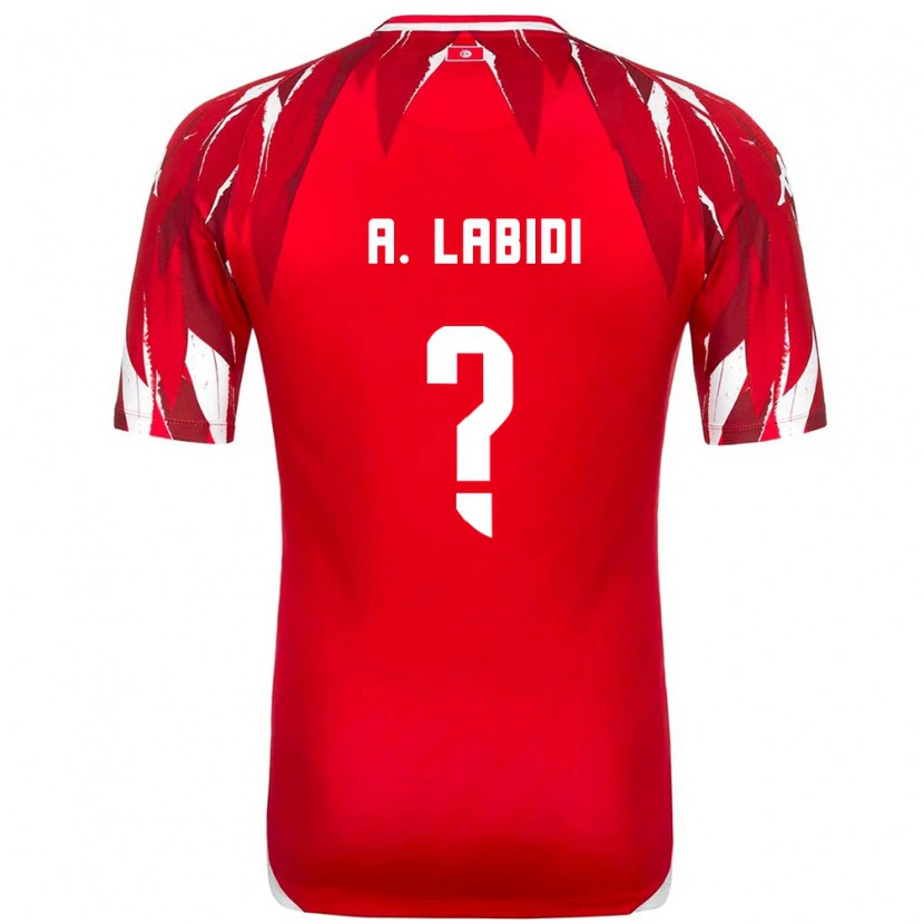 Danxen Men Tunisia Ahmed Labidi #0 Red White Away Jersey 26-28 T-Shirt
