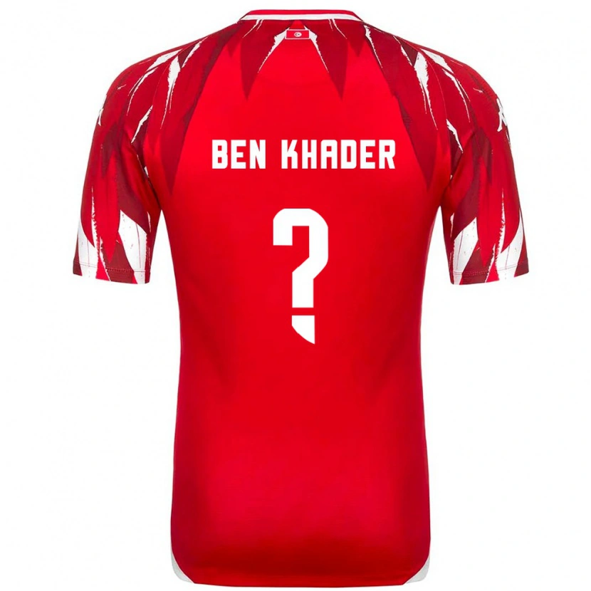 Danxen Men Tunisia Chaouki Ben Khader #0 Red White Away Jersey 26-28 T-Shirt