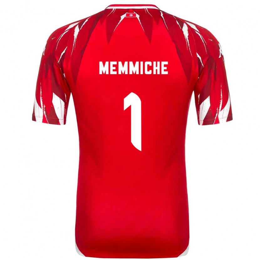 Danxen Men Tunisia Amanallah Memmiche #1 Red White Away Jersey 26-28 T-Shirt