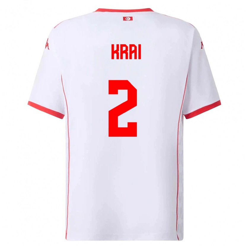 Danxen Men Tunisia Kabil Krai #2 White Red Away Jersey 26-28 T-Shirt