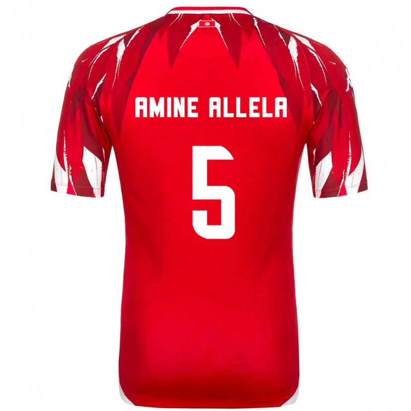 Danxen Men Tunisia Mohamed Amine Allela #5 Red White Away Jersey 26-28 T-Shirt