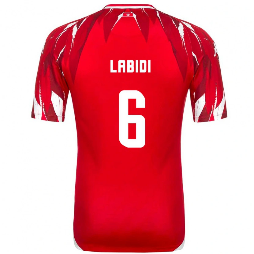 Danxen Men Tunisia Hamza Labidi #6 Red White Away Jersey 26-28 T-Shirt