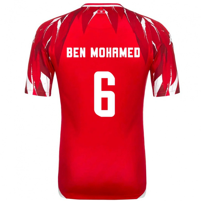 Danxen Men Tunisia Amir Ben Mohamed #6 Red White Away Jersey 26-28 T-Shirt