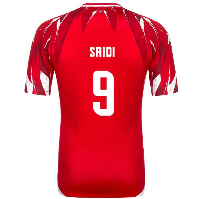 Danxen Men Tunisia Anisse Saidi #9 Red White Away Jersey 26-28 T-Shirt