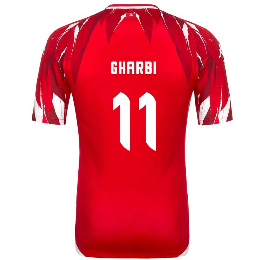 Danxen Men Tunisia Ismaël Gharbi #11 Red White Away Jersey 26-28 T-Shirt
