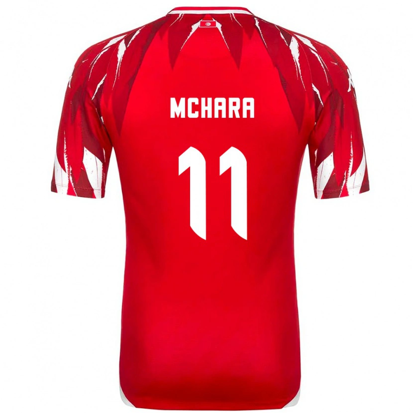 Danxen Men Tunisia Imen Mchara #11 Red White Away Jersey 26-28 T-Shirt