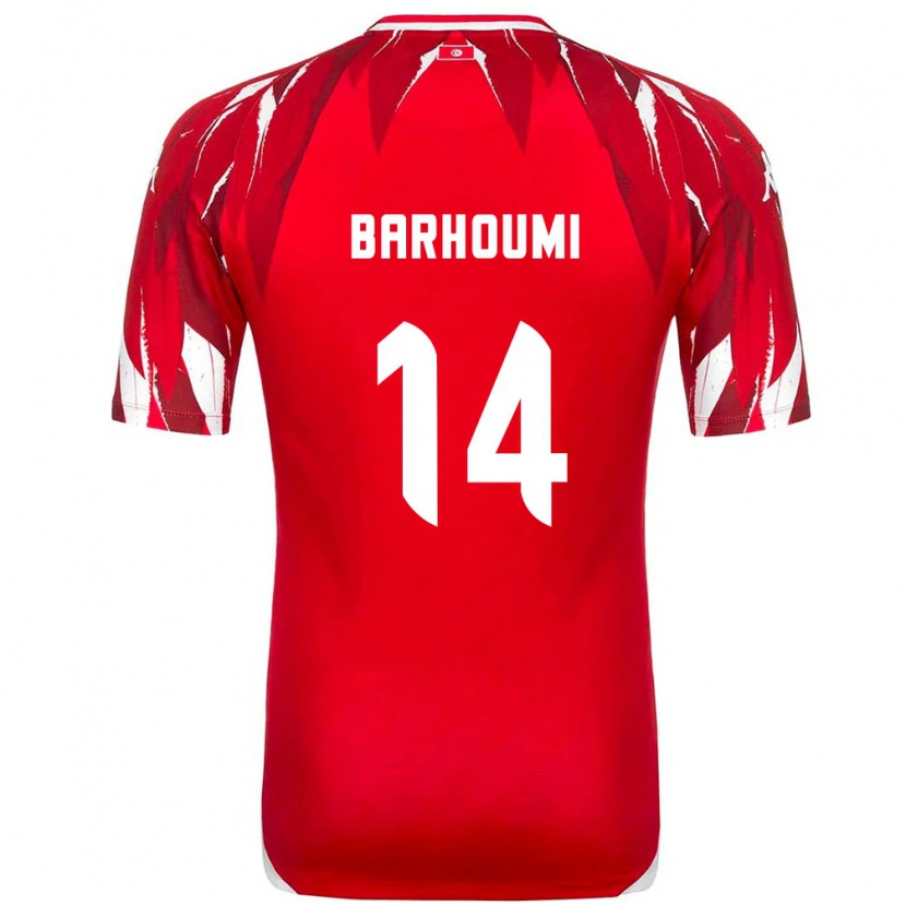 Danxen Men Tunisia Salah Barhoumi #14 Red White Away Jersey 26-28 T-Shirt