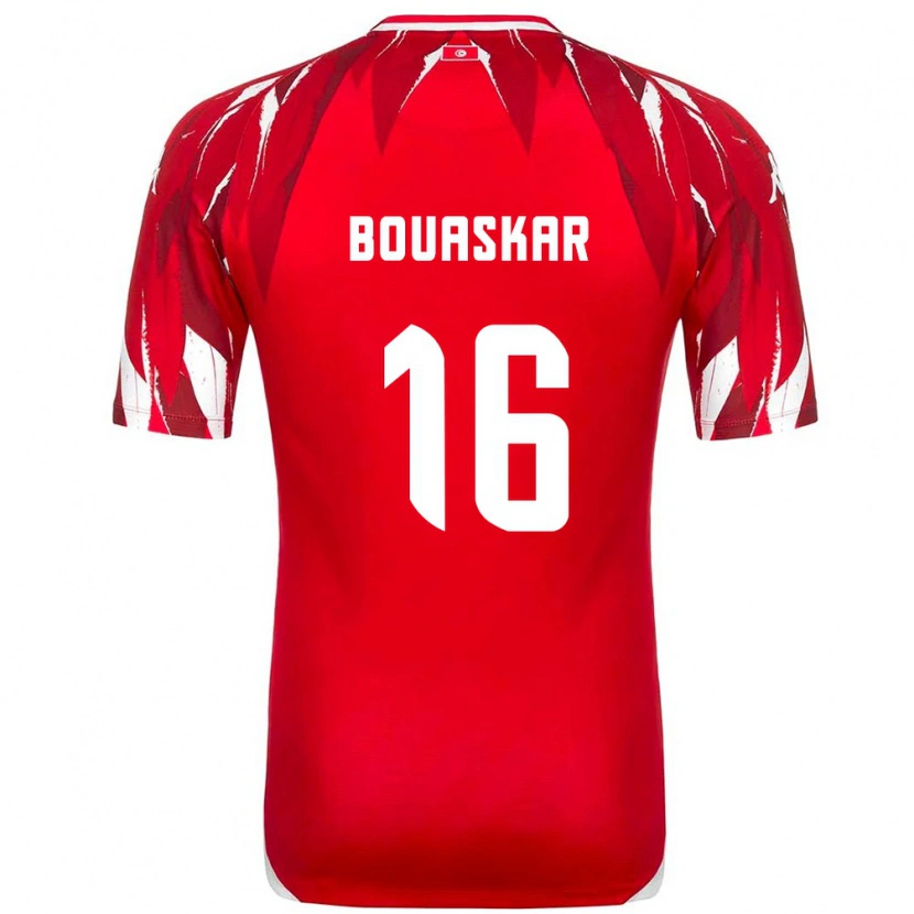 Danxen Men Tunisia Slim Bouaskar #16 Red White Away Jersey 26-28 T-Shirt