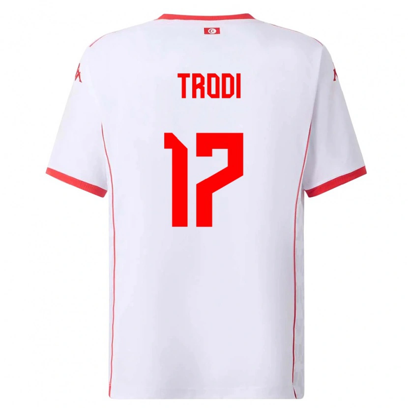 Danxen Men Tunisia Imen Trodi #17 White Red Away Jersey 26-28 T-Shirt
