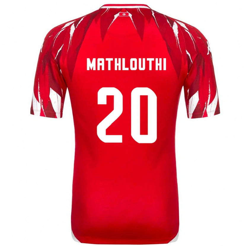Danxen Men Tunisia Hamza Mathlouthi #20 Red White Away Jersey 26-28 T-Shirt