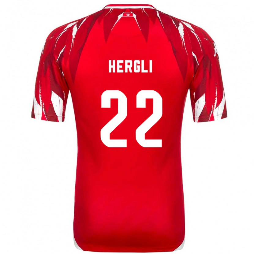 Danxen Men Tunisia Said Hergli #22 Red White Away Jersey 26-28 T-Shirt