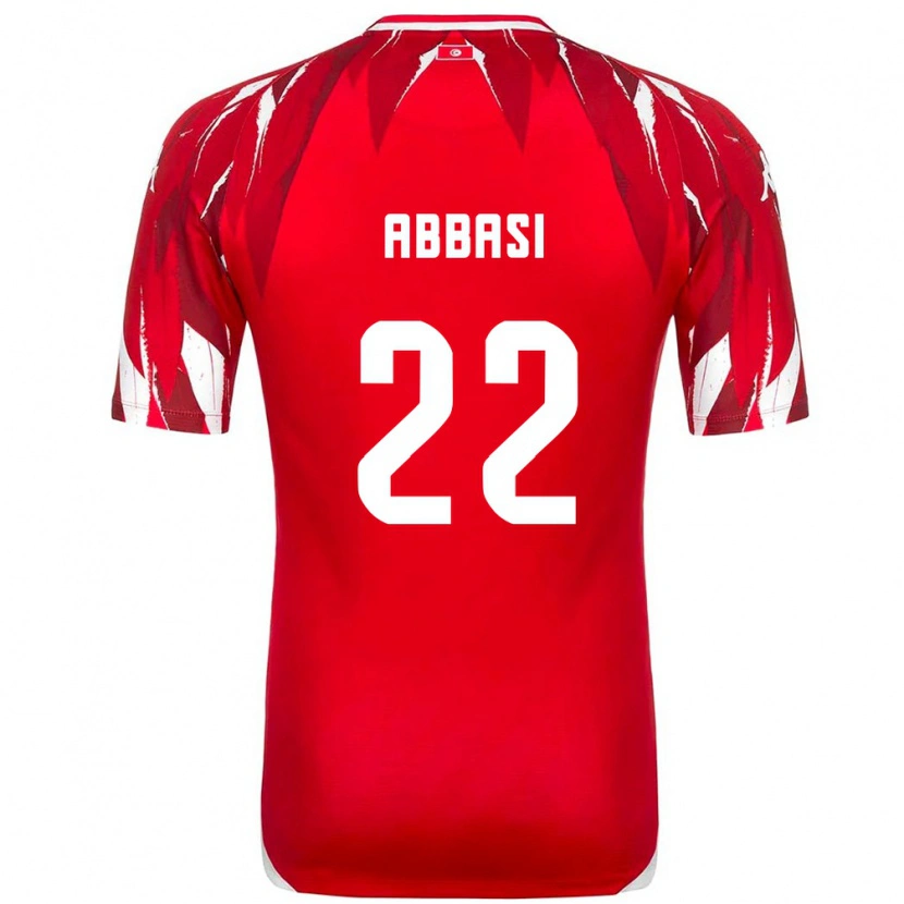 Danxen Men Tunisia Bechir Abbasi #22 Red White Away Jersey 26-28 T-Shirt