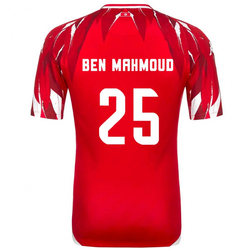 Danxen Men Tunisia Youssef Ben Mahmoud #25 Red White Away Jersey 26-28 T-Shirt