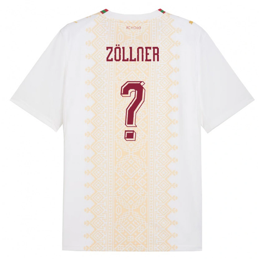 Danxen Men Morocco Younes Zöllner #0 White Gold Red Away Jersey 26-28 T-Shirt