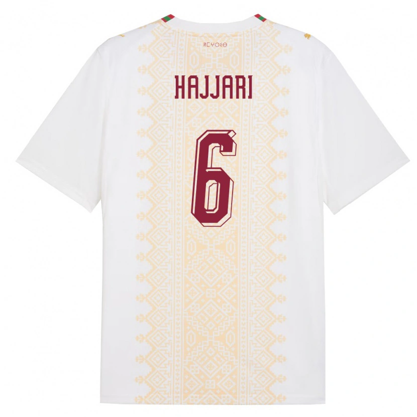 Danxen Men Morocco Rayhan Hajjari #6 White Gold Red Away Jersey 26-28 T-Shirt