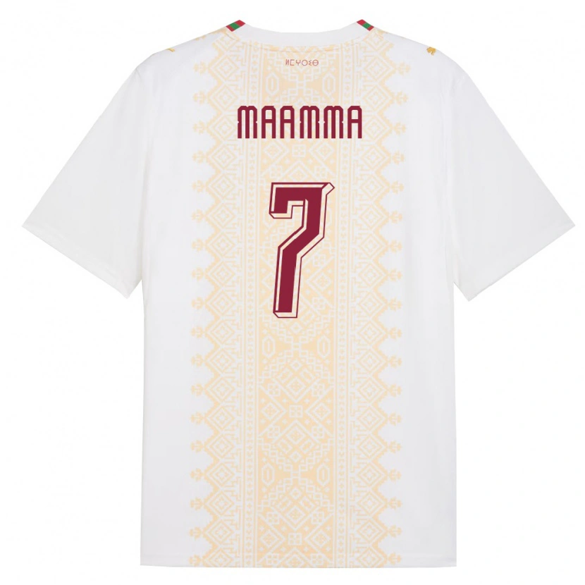 Danxen Men Morocco Othmane Maamma #7 White Gold Red Away Jersey 26-28 T-Shirt