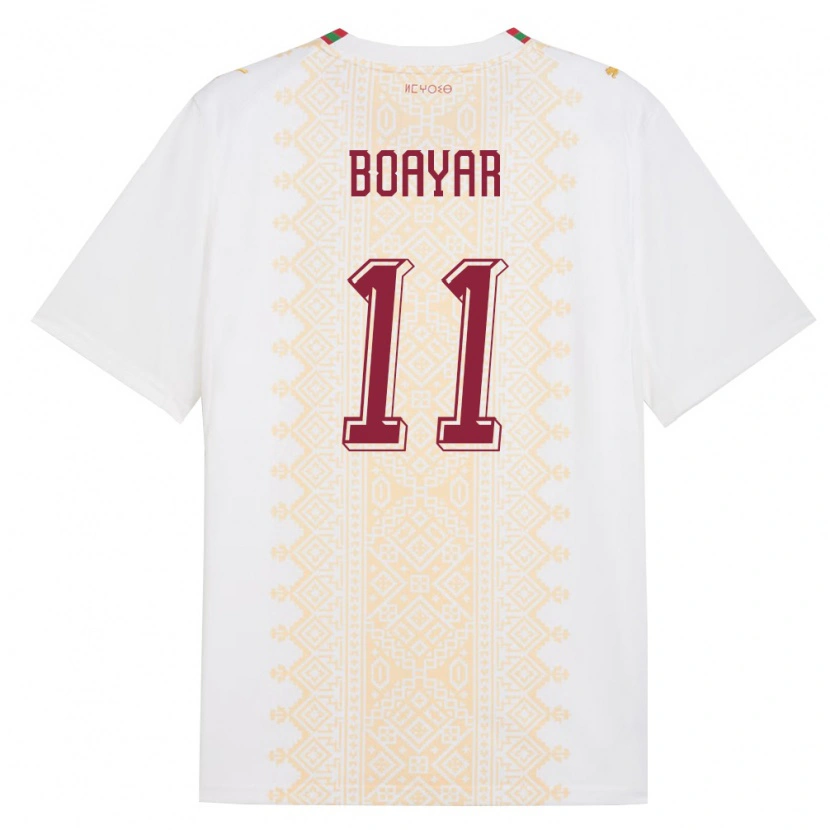 Danxen Men Morocco Adam Boayar #11 White Gold Red Away Jersey 26-28 T-Shirt