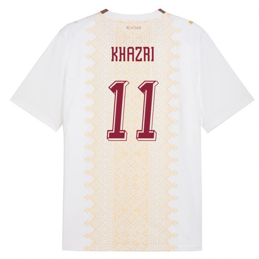 Danxen Men Morocco Anas Khazri #11 White Gold Red Away Jersey 26-28 T-Shirt