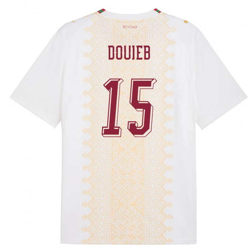 Danxen Men Morocco Imran Douieb #15 White Gold Red Away Jersey 26-28 T-Shirt