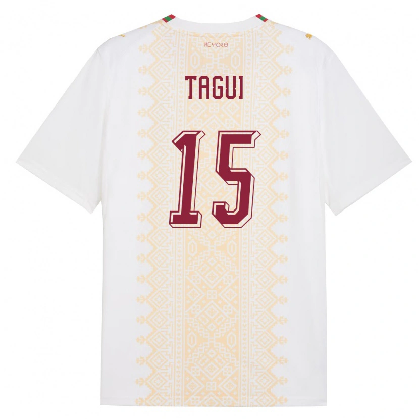 Danxen Men Morocco Salah-Eddine Tagui #15 White Gold Red Away Jersey 26-28 T-Shirt