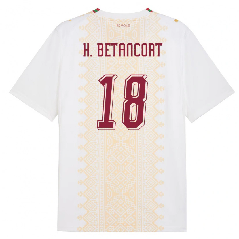 Danxen Men Morocco Hicham El Bakkali Betancort #18 White Gold Red Away Jersey 26-28 T-Shirt