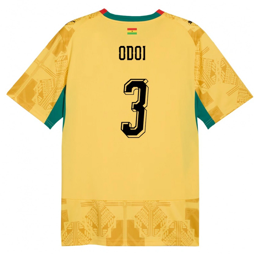 Danxen Men Ghana Denis Odoi #3 Yellow Red Black Away Jersey 26-28 T-Shirt
