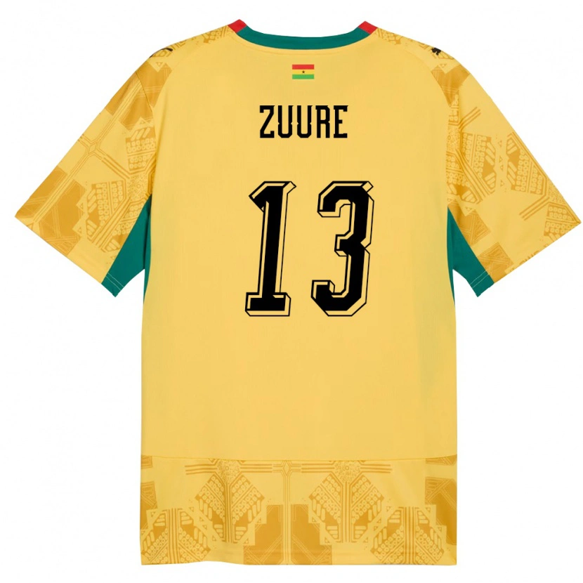 Danxen Men Ghana Moses Salifu Bawa Zuure #13 Yellow Red Black Away Jersey 26-28 T-Shirt