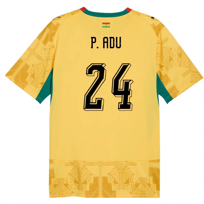 Danxen Men Ghana Prince Adu #24 Yellow Red Black Away Jersey 26-28 T-Shirt