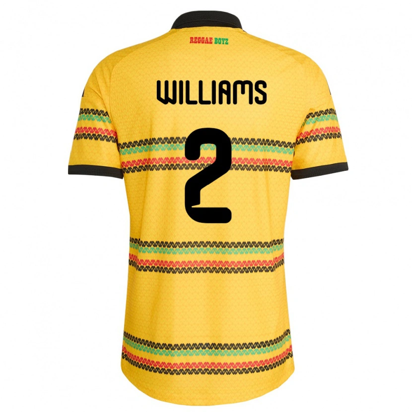 Danxen Women Jamaica Javin Amani Williams #2 Yellow Black Green Home Jersey 26-28 T-Shirt