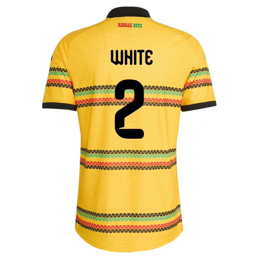 Danxen Women Jamaica Alexander White #2 Yellow Black Green Home Jersey 26-28 T-Shirt