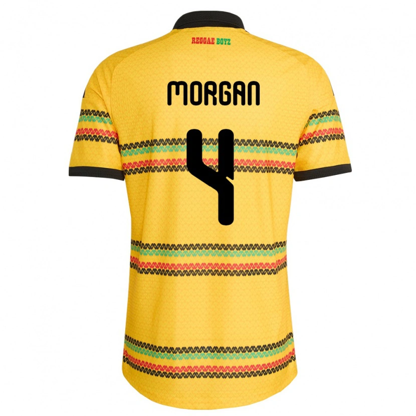 Danxen Women Jamaica Jaeden Morgan #4 Yellow Black Green Home Jersey 26-28 T-Shirt