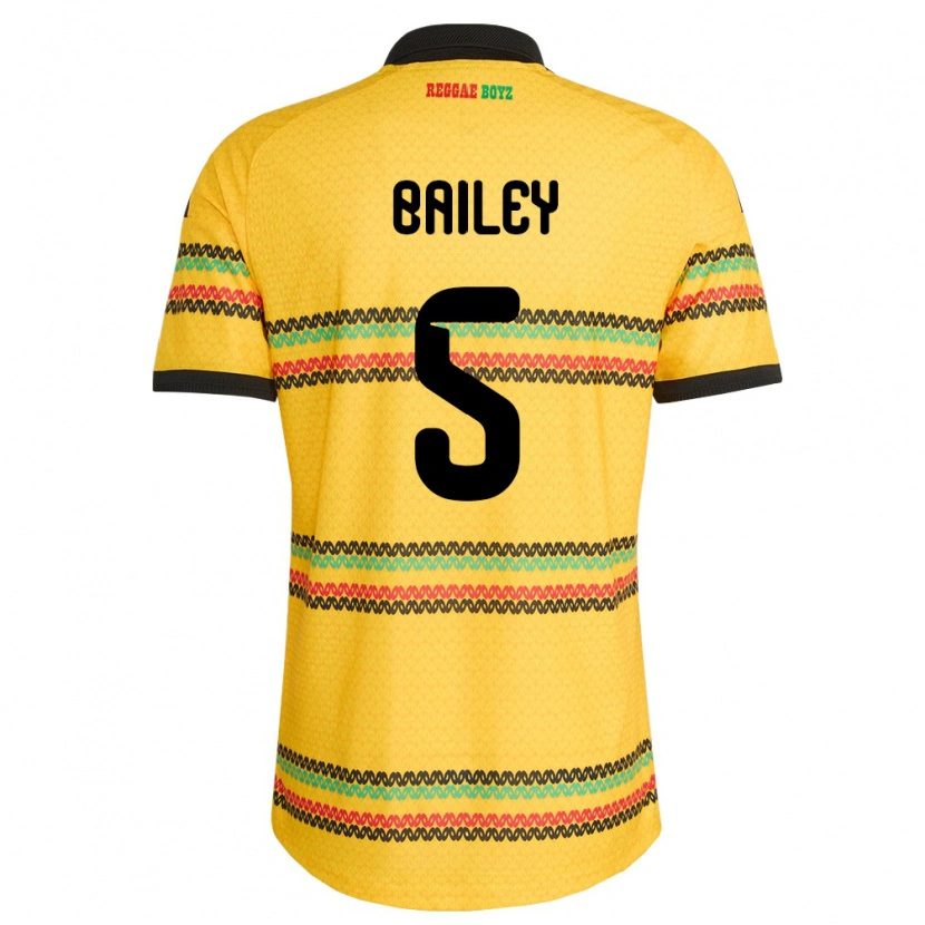 Danxen Women Jamaica Jade Bailey #5 Yellow Black Green Home Jersey 26-28 T-Shirt